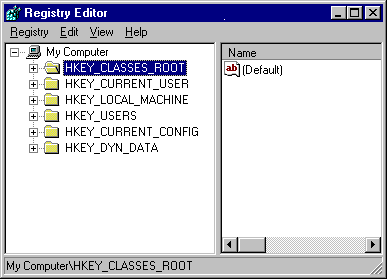 Рис. 1. Редактор реестра.